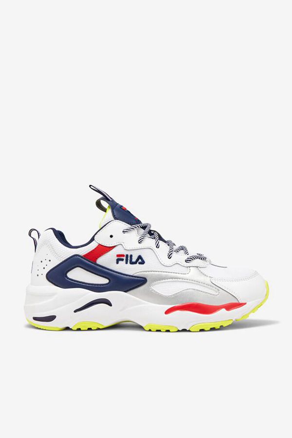 Fila Ray Tracer Men's Sneakers - White/Navy/Red,NZ 607-61904